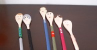 Wooden Spoon People Family Portrait