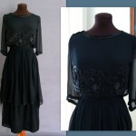 Edwardian Black Silk Dinner Dress